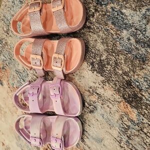 Cat And Jack Toddler Glitter and Pastel Sandals